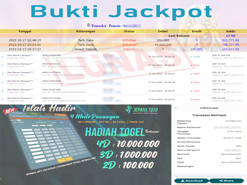 HASIL BUKTI JP SLOT MEMBER JEPARATOTO