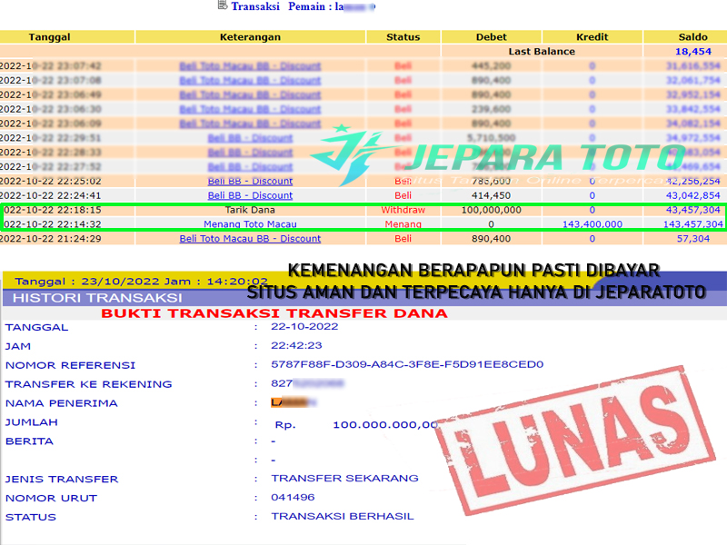 HASIL BUKTI JP TOTOMACAU MEMBER JEPARATOTO