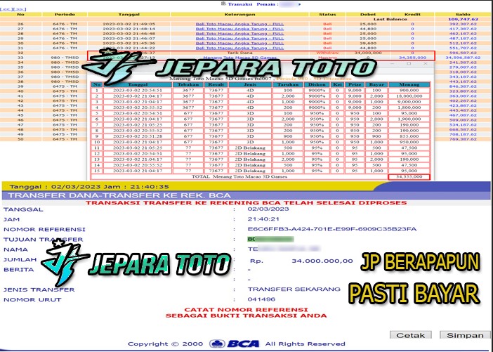 HASIL BUKTI JP SLOT MEMBER JEPARATOTO