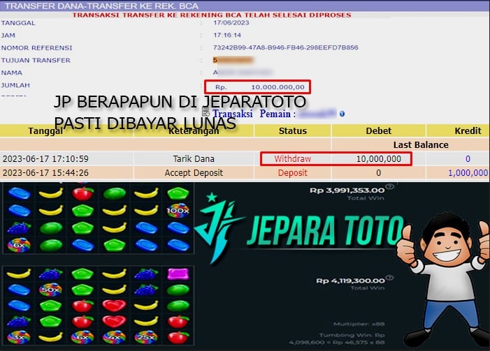 HASIL BUKTI JP SLOT MEMBER JEPARATOTO