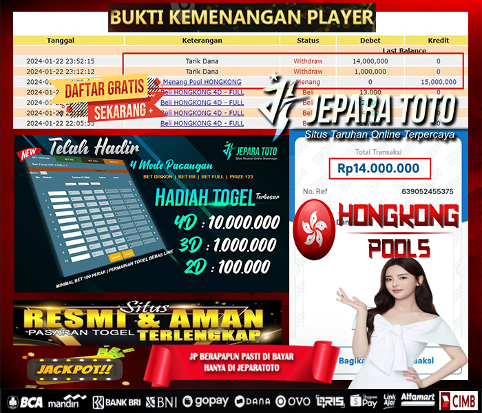 HASIL BUKTI JP TOGEL HONGKONG POOLS MEMBER JEPARATOTO