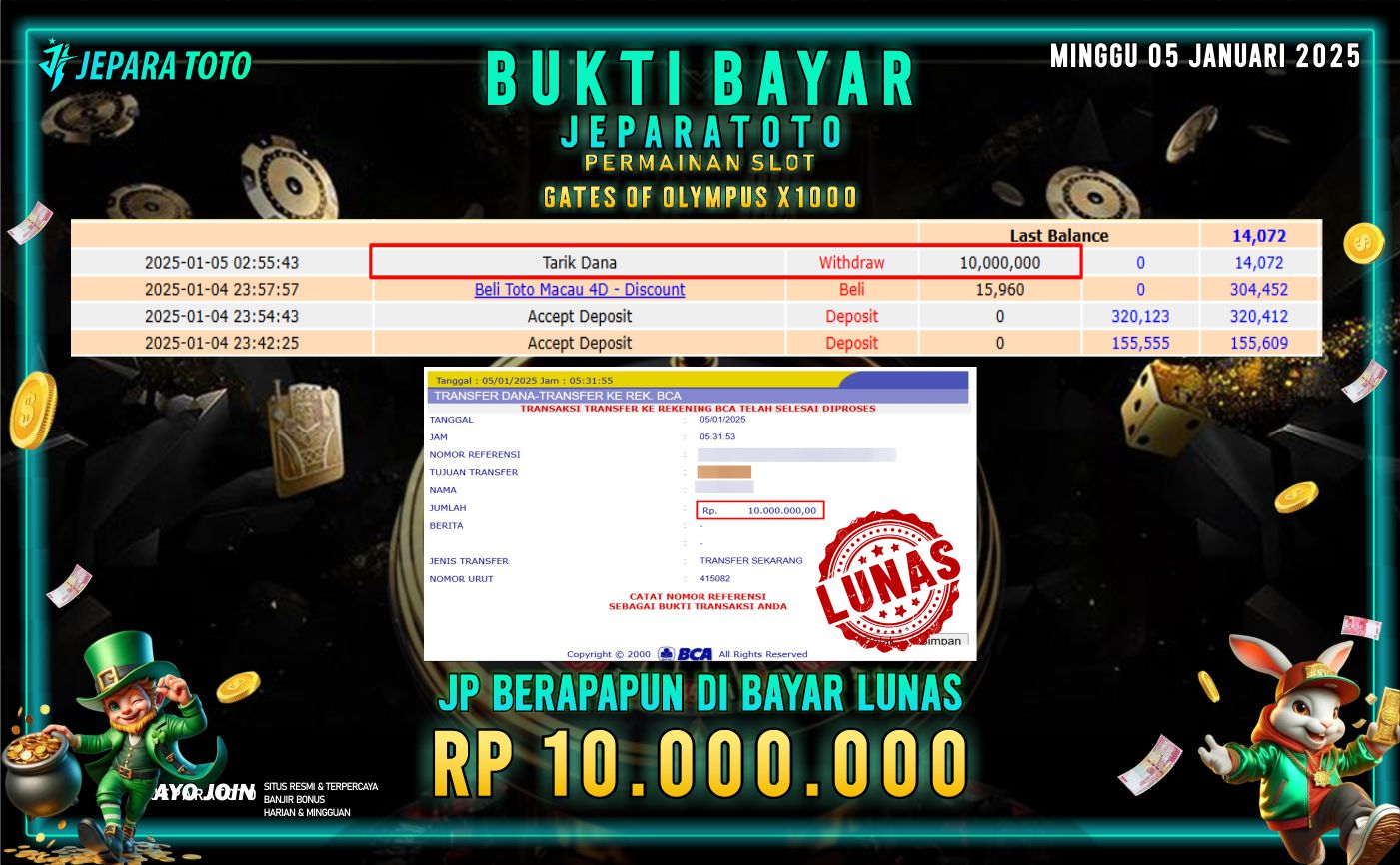 BUKTI KEMENANGAN SLOT GATES OF OLYMPUS X1000 MEMBER JEPARATOTO