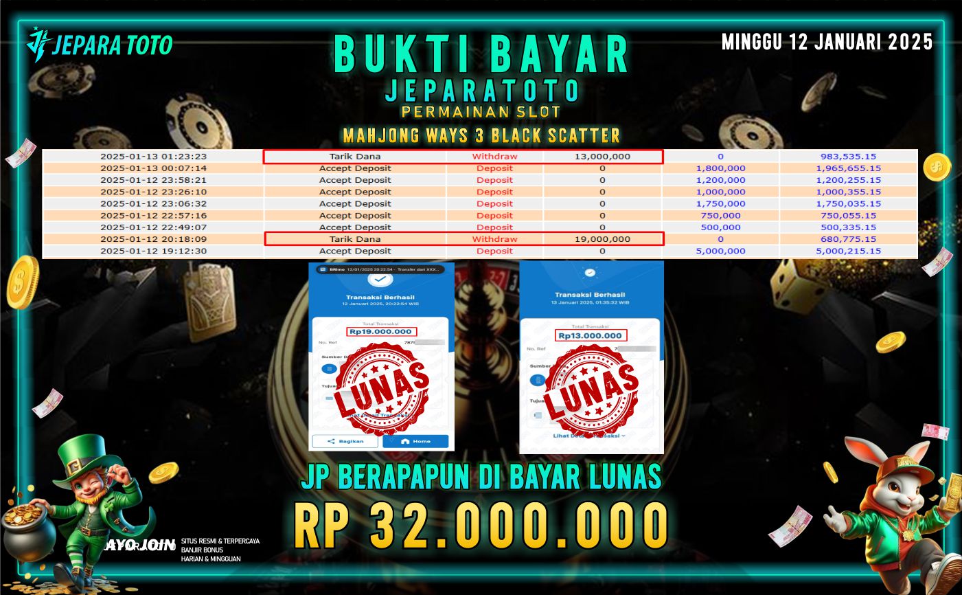 BUKTI KEMENANGAN SLOT MAHJONG WAYS 3 BLACK SCATTER MEMBER JEPARATOTO