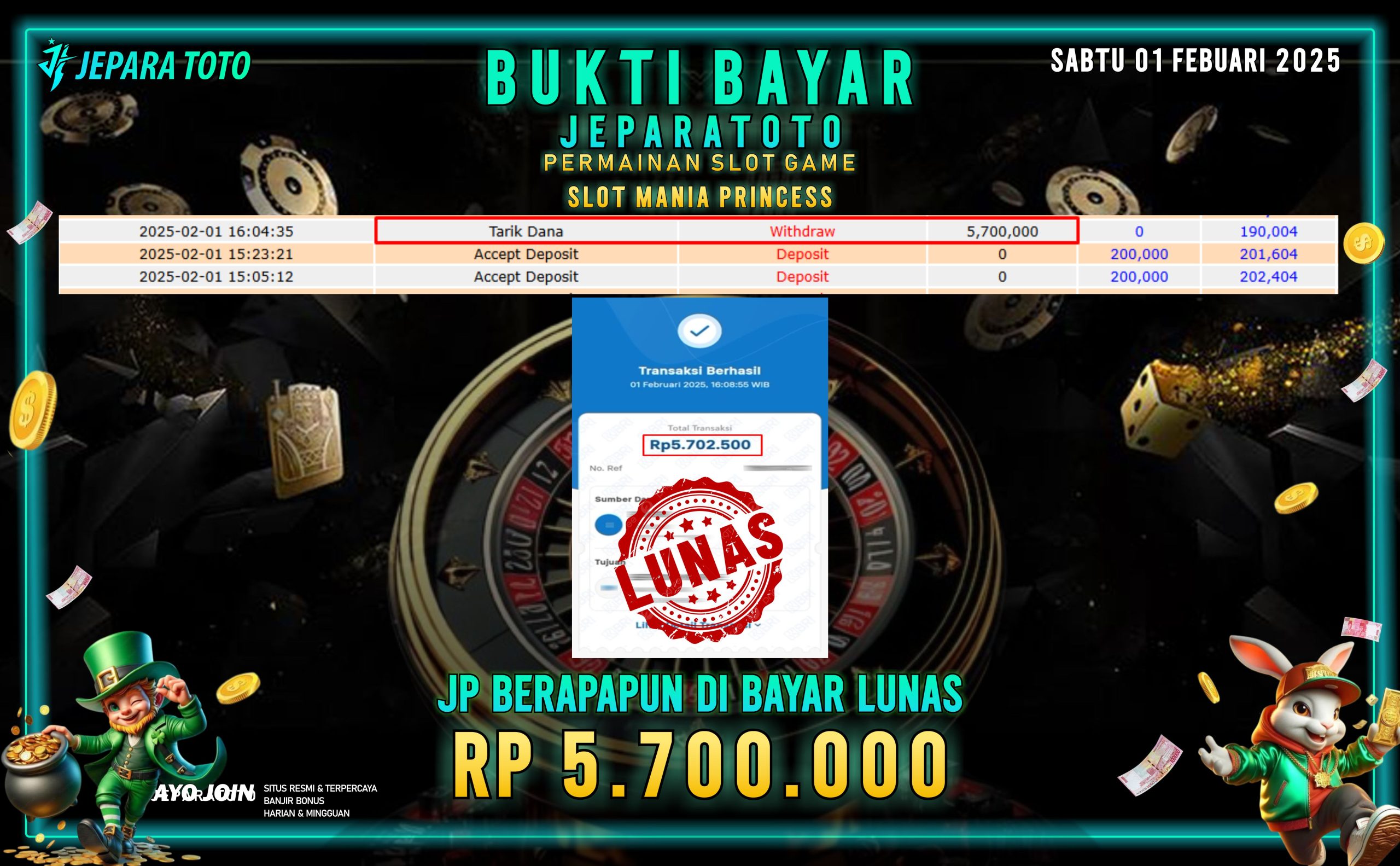 BUKTI KEMENANGAN SLOT MANIA PRINCESS MEMBER JEPARATOTO