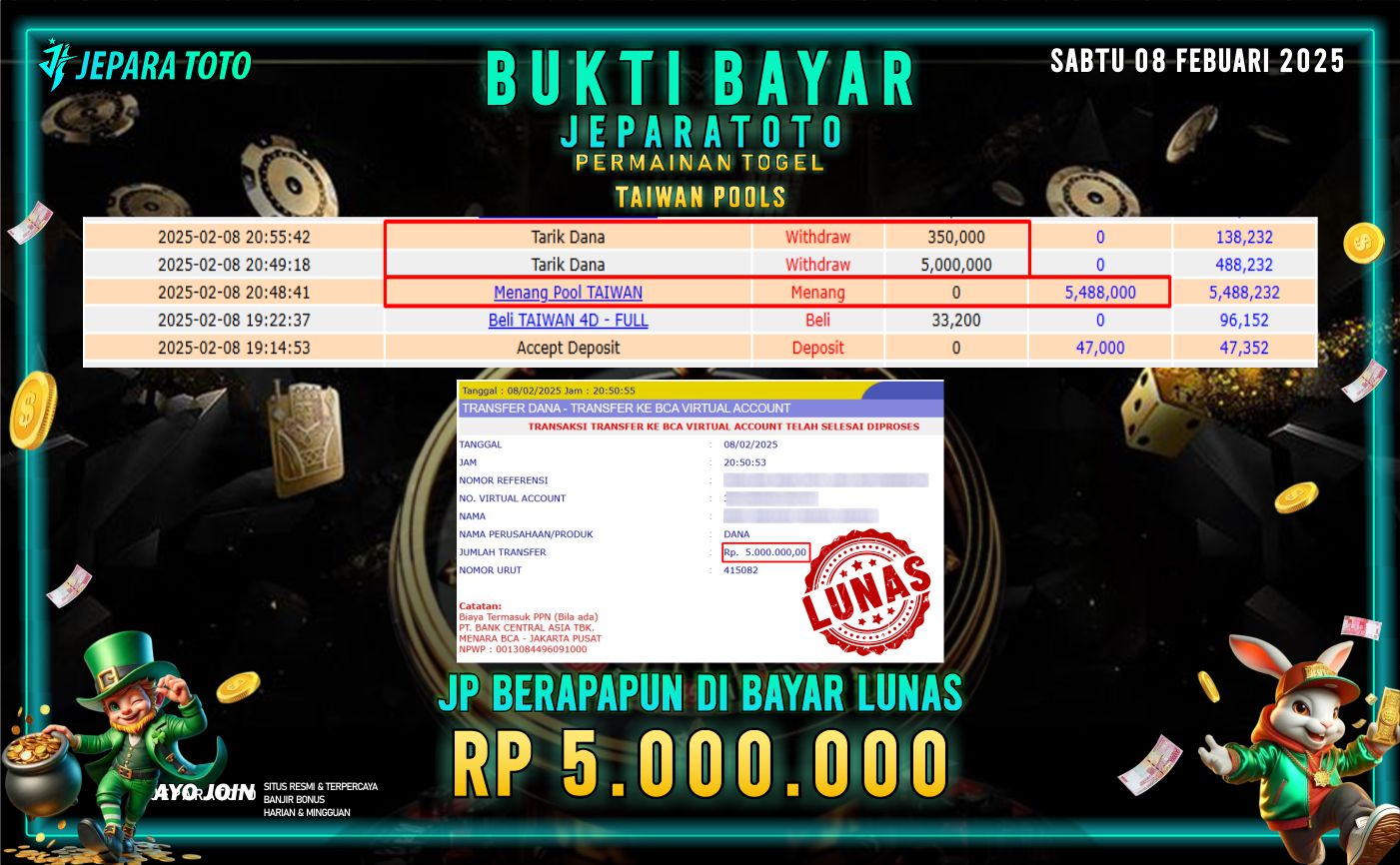 BUKTI KEMENANGAN TOGEL TAIWAN POOLS MEMBER JEPARATOTO