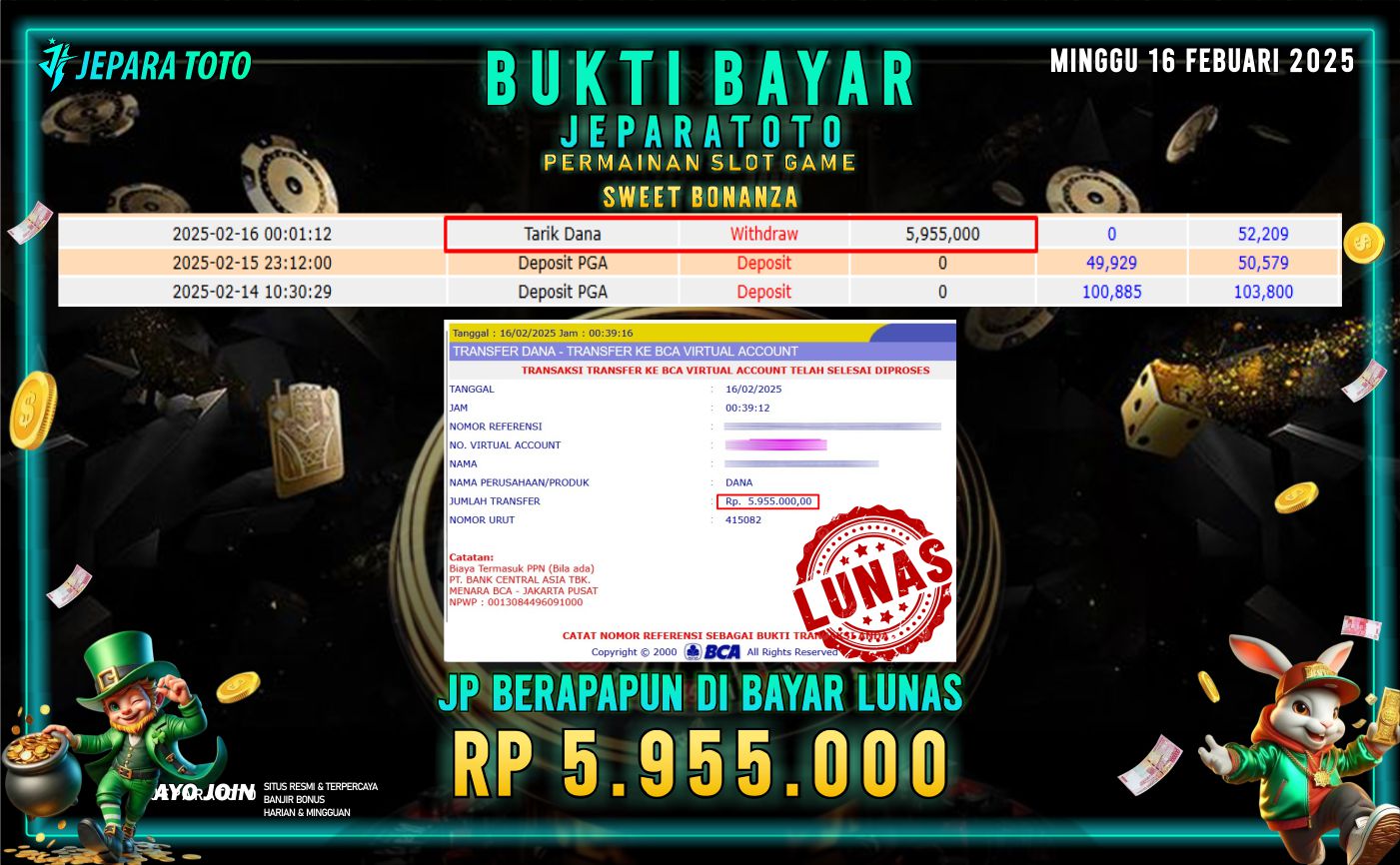 BUKTI KEMENANGAN SLOT SWEET BONANZA MEMBER JEPARATOTO