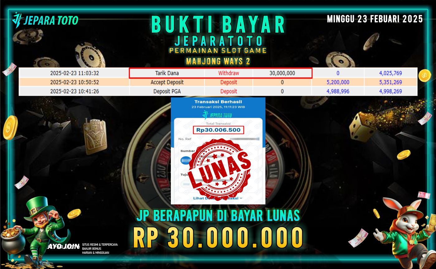 BUKTI KEMENANGAN SLOT GAME MAHJONG WAYS 2 MEMBER JEPARATOTO