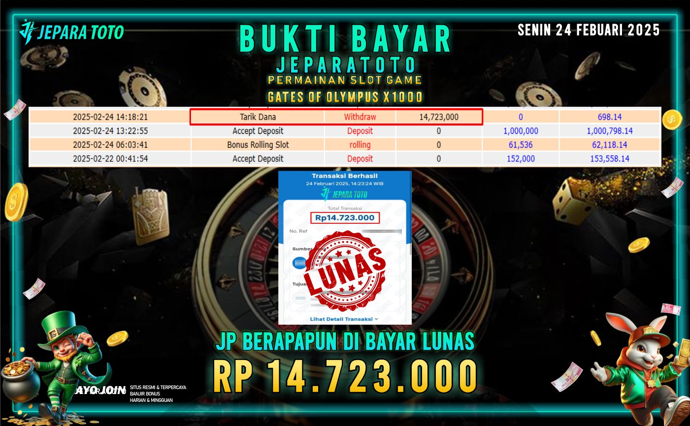 BUKTI KEMENANGAN SLOT GAME GATES OF OLYMPUS X1000 MEMBER JEPARATOTO