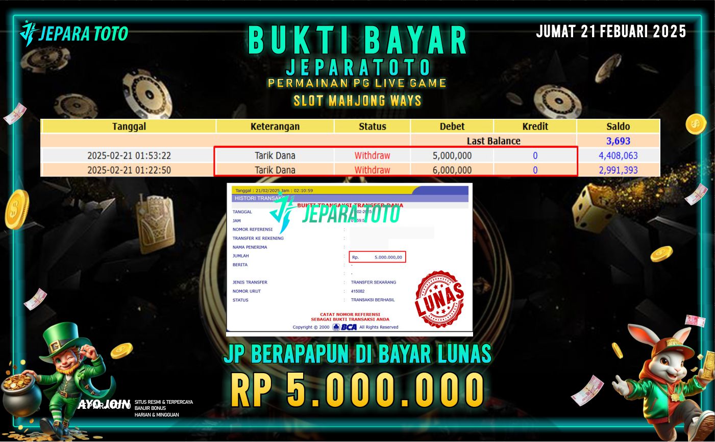 BUKTI KEMENANGAN SLOT Mahjong Ways  MEMBER JEPARATOTO