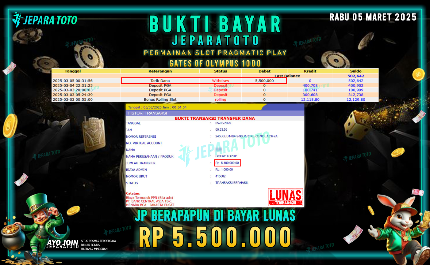 BUKTI KEMENANGAN SLOT GAME SWEET BONANZA X1000 MEMBER JEPARATOTO